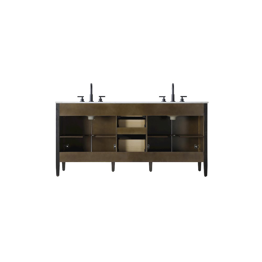 72 inch Double Bathroom Vanity inChocolate Oak. Picture 12