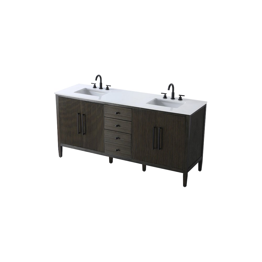 72 inch Double Bathroom Vanity inChocolate Oak. Picture 6