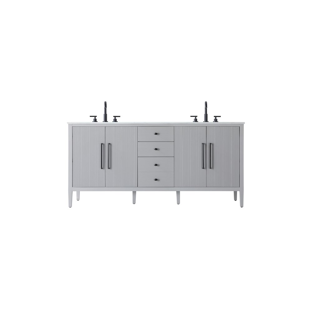 72 inch Double Bathroom Vanity in Grey. Picture 1