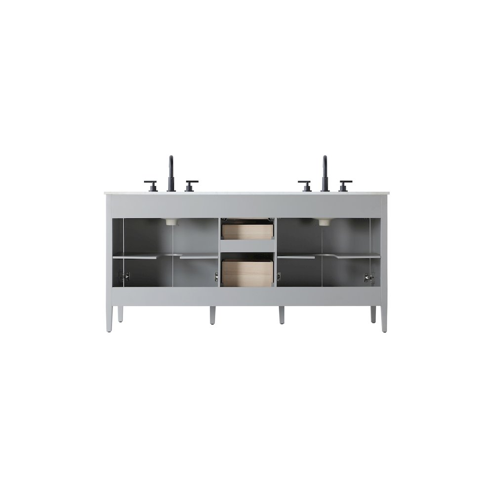 72 inch Double Bathroom Vanity in Grey. Picture 12