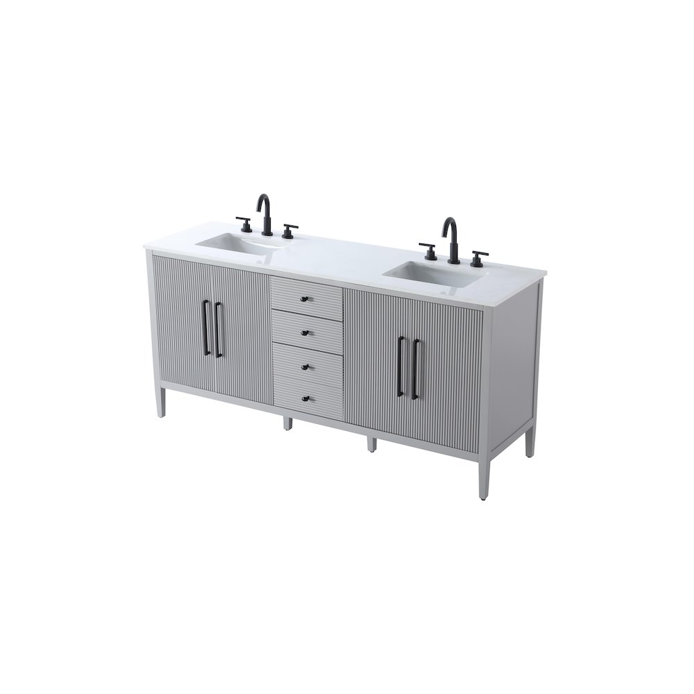 72 inch Double Bathroom Vanity in Grey. Picture 6
