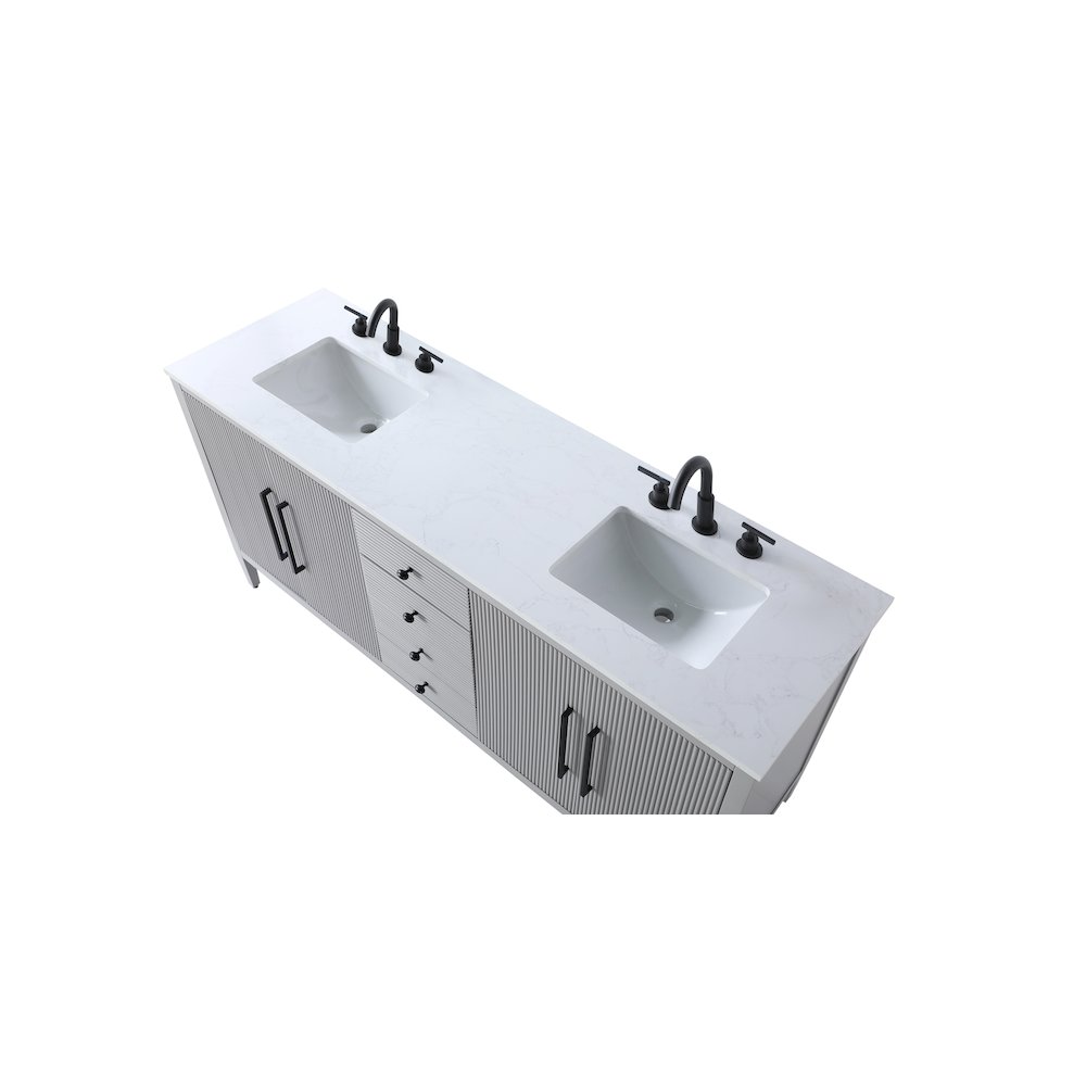 72 inch Double Bathroom Vanity in Grey. Picture 8