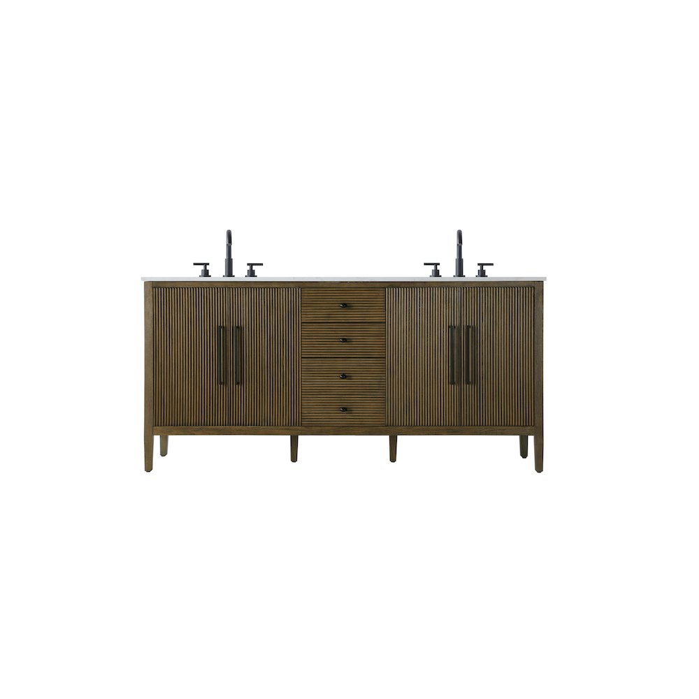 72  inch Double Bathroom Vanity in Hazel Oak. Picture 1