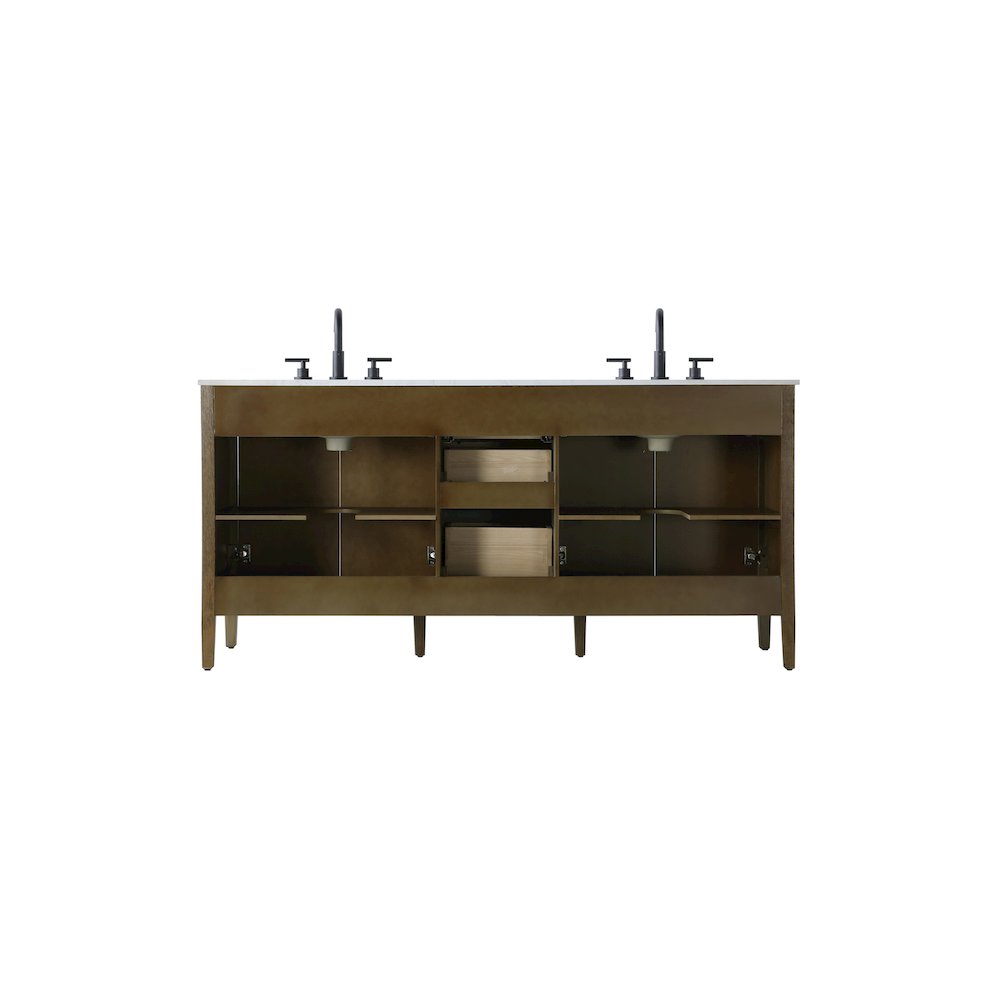 72  inch Double Bathroom Vanity in Hazel Oak. Picture 12