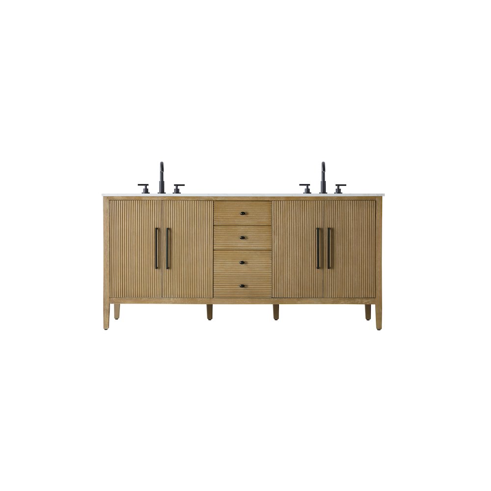 72  inch Double Bathroom Vanity in Linen Oak. Picture 1