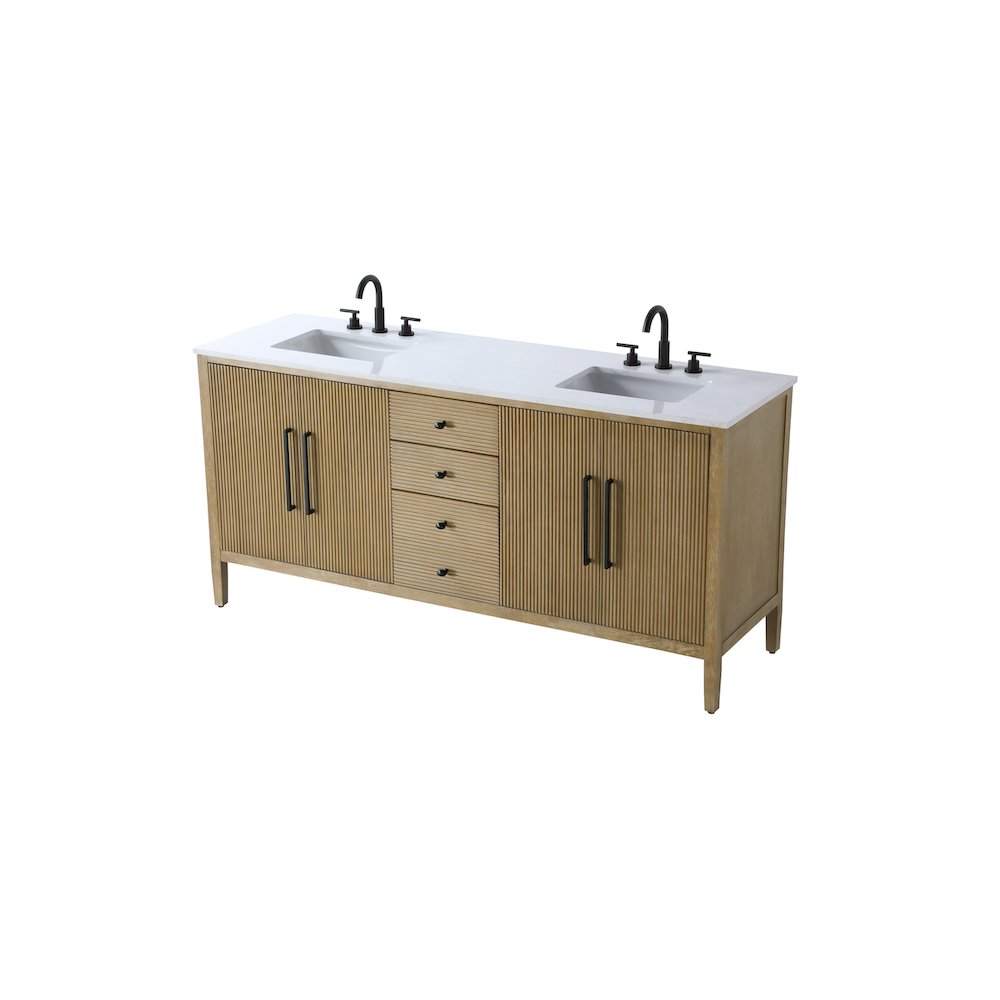 72  inch Double Bathroom Vanity in Linen Oak. Picture 6