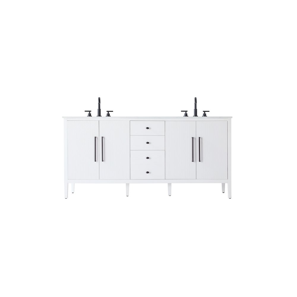 72 inch Double Bathroom Vanity in White. Picture 1