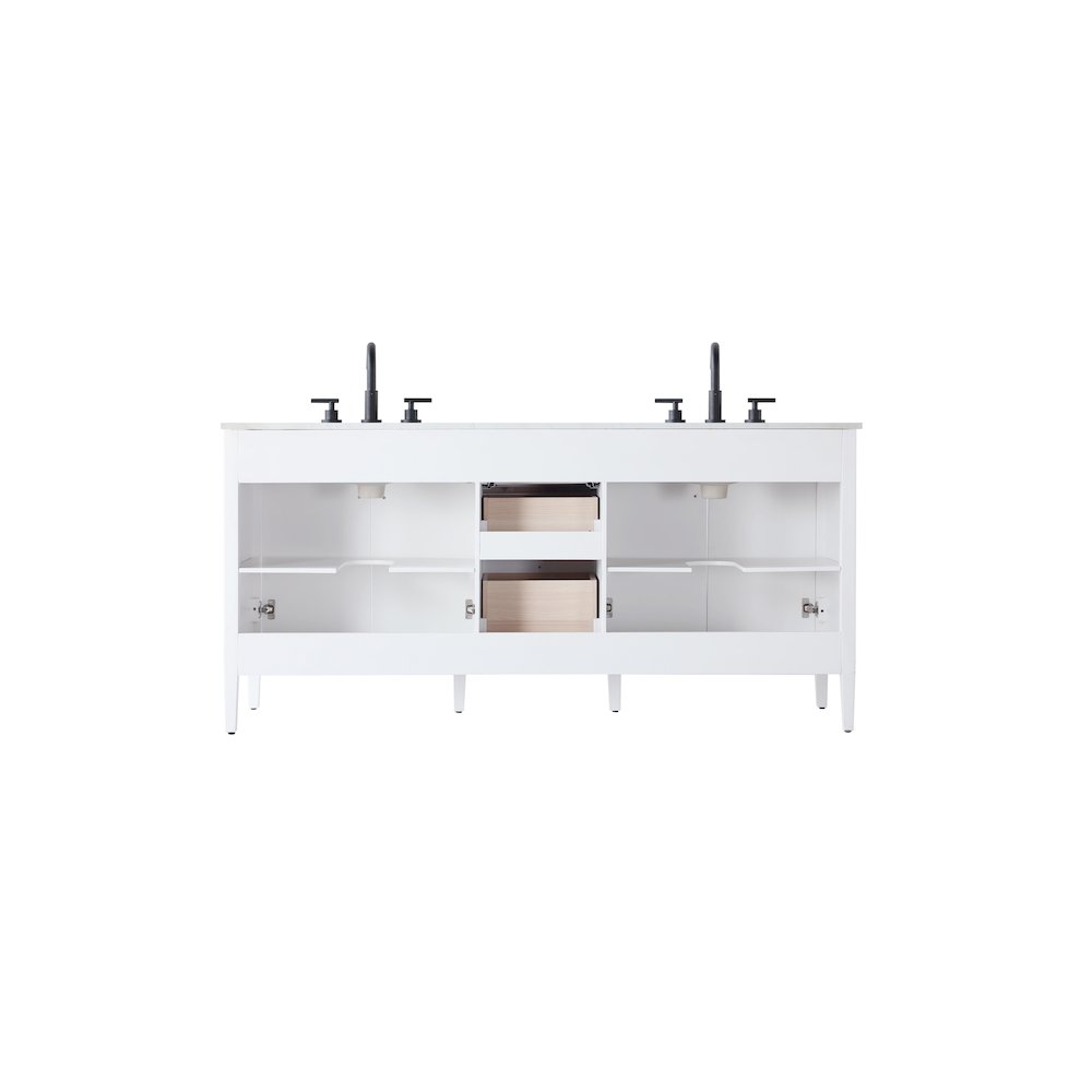72 inch Double Bathroom Vanity in White. Picture 12