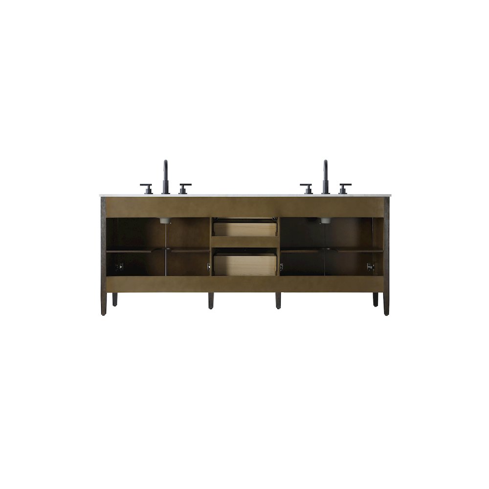 84 inch Double Bathroom Vanity inChocolate Oak. Picture 12