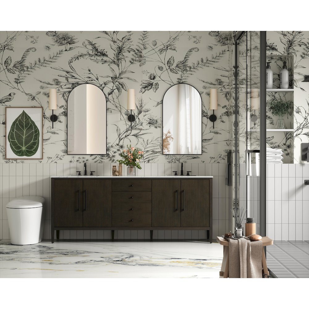 84 inch Double Bathroom Vanity inChocolate Oak. Picture 4