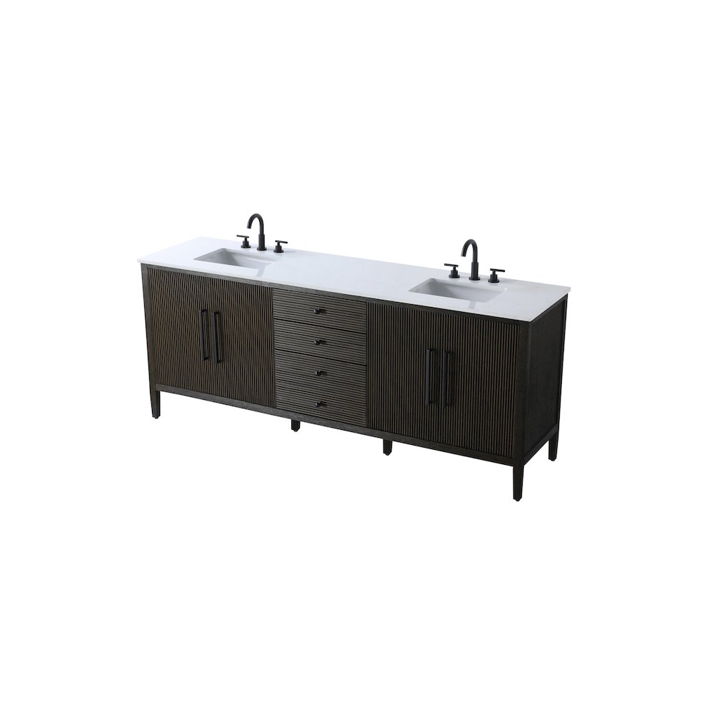 84 inch Double Bathroom Vanity inChocolate Oak. Picture 6
