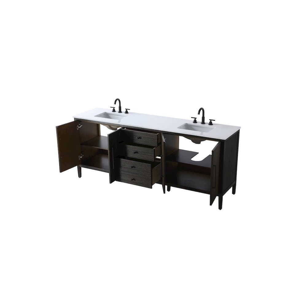 84 inch Double Bathroom Vanity inChocolate Oak. Picture 7