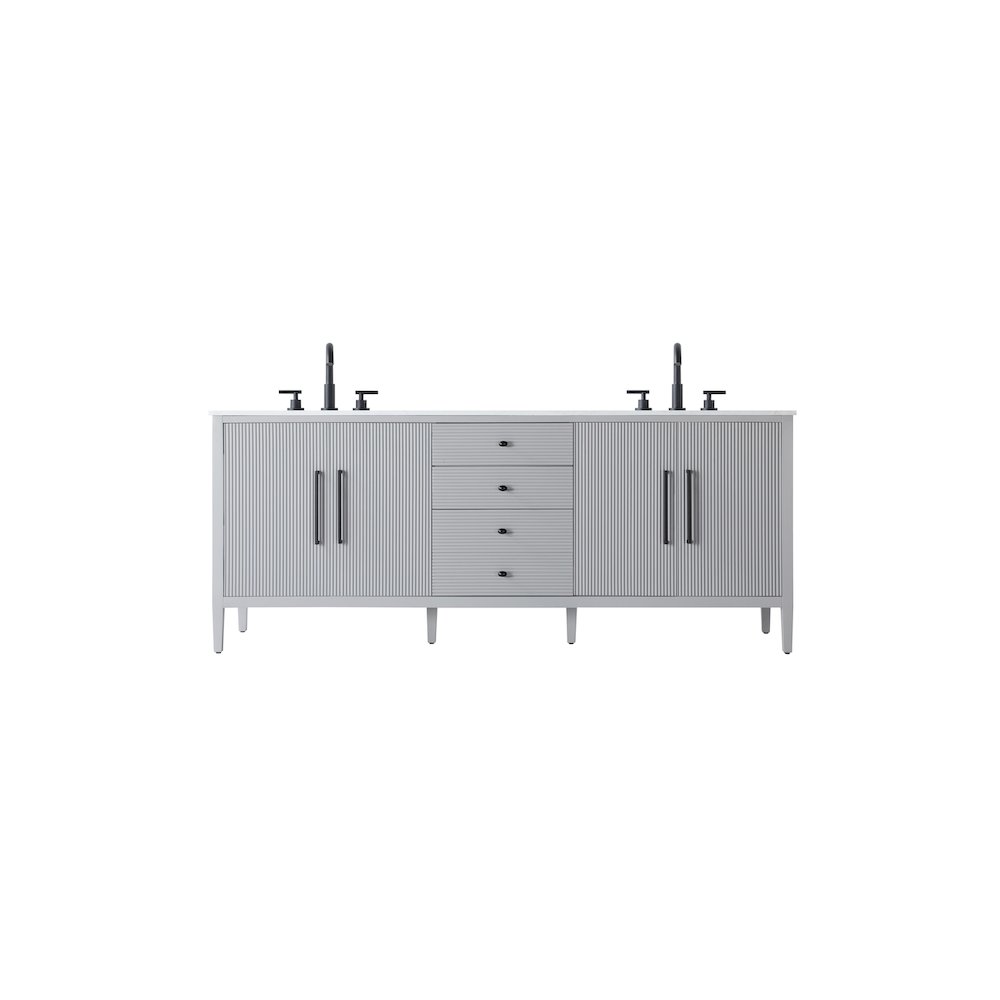 84 inch Double Bathroom Vanity in Grey. Picture 1
