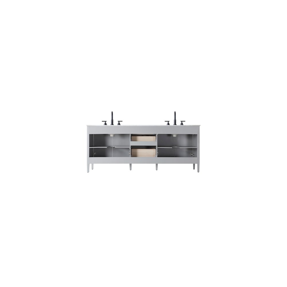 84 inch Double Bathroom Vanity in Grey. Picture 12