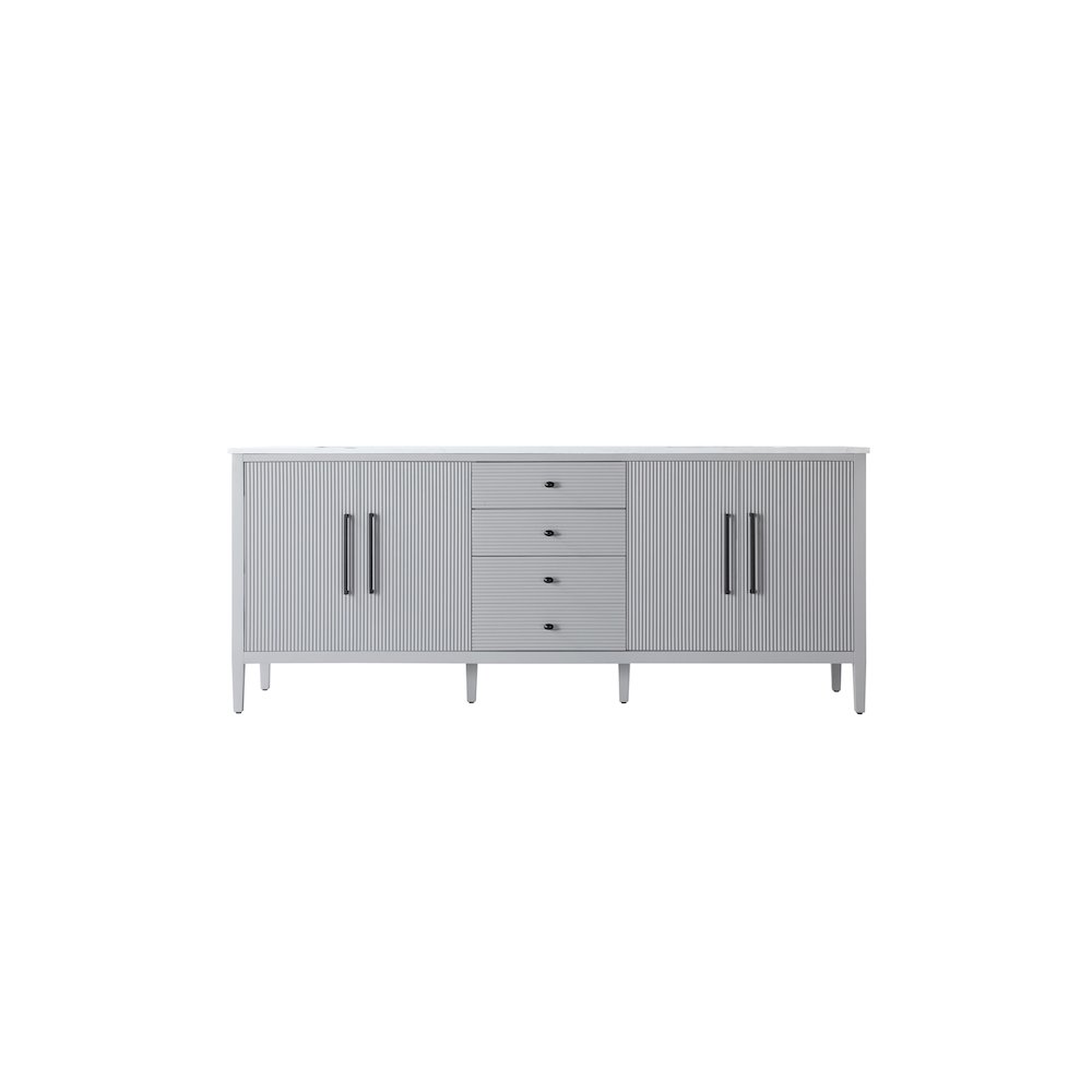 84 inch Double Bathroom Vanity in Grey. Picture 5