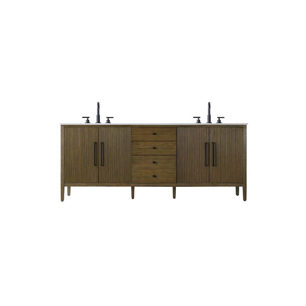 84 inch Double Bathroom Vanity in Hazel Oak. Picture 1