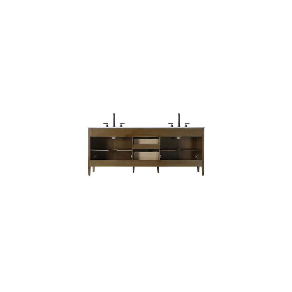 84 inch Double Bathroom Vanity in Hazel Oak. Picture 12