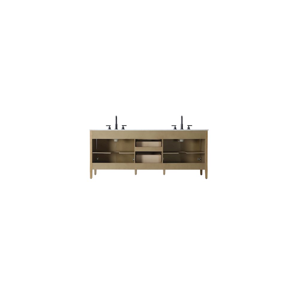 84 inch Double Bathroom Vanity in Linen Oak. Picture 12