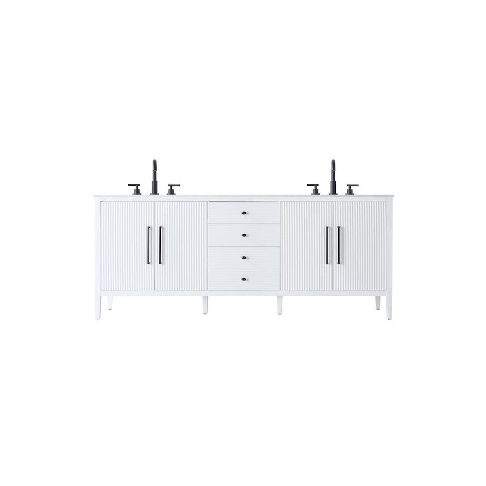 84 inch Double Bathroom Vanity in White. Picture 1