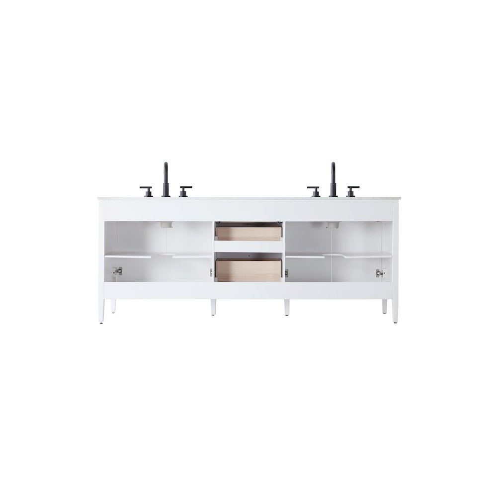 84 inch Double Bathroom Vanity in White. Picture 12