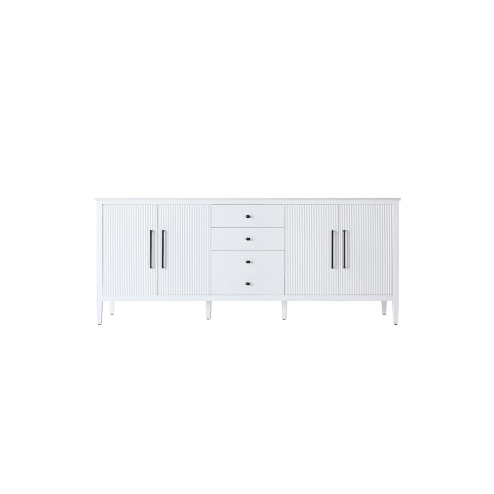 84 inch Double Bathroom Vanity in White. Picture 5