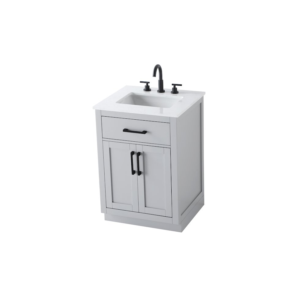 Alden 24 Inch Single Bathroom Vanity In Grey. Picture 6
