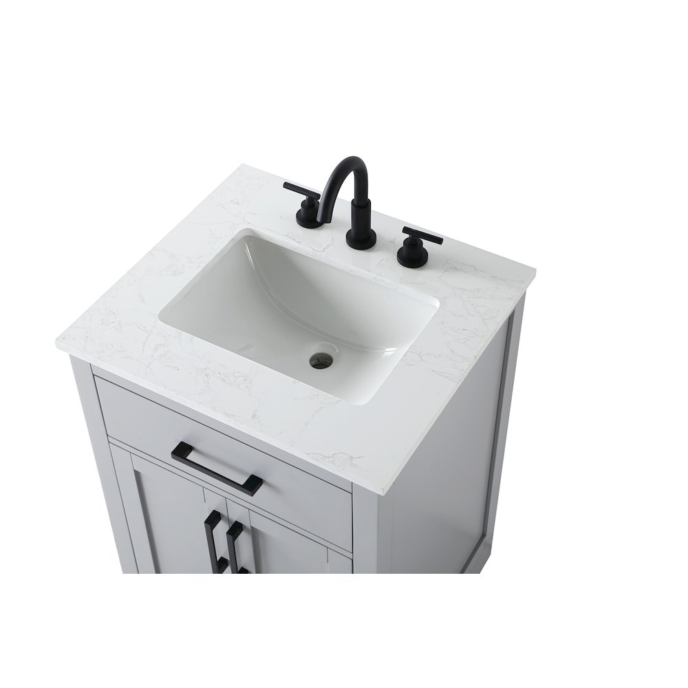 Alden 24 Inch Single Bathroom Vanity In Grey. Picture 8