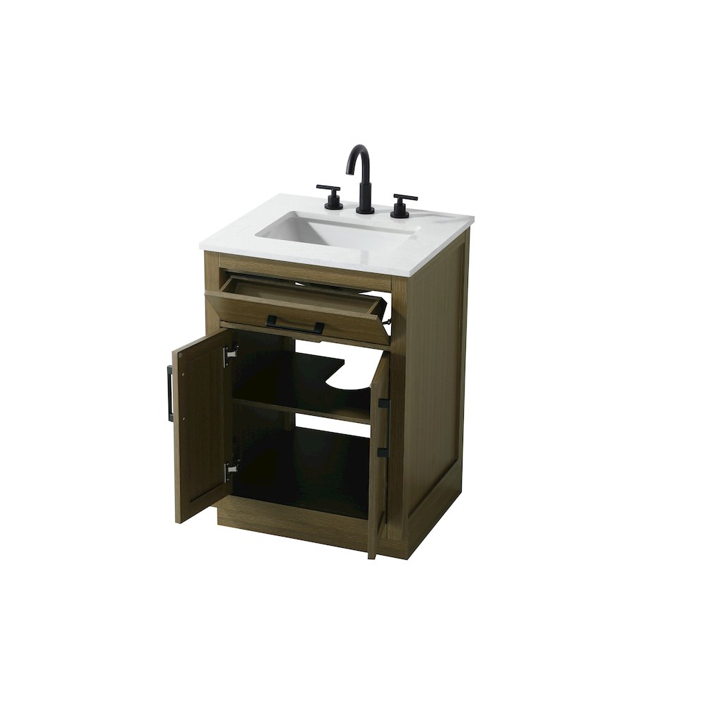 Alden 24 Inch Single Bathroom Vanity In Chestnut Brown. Picture 7