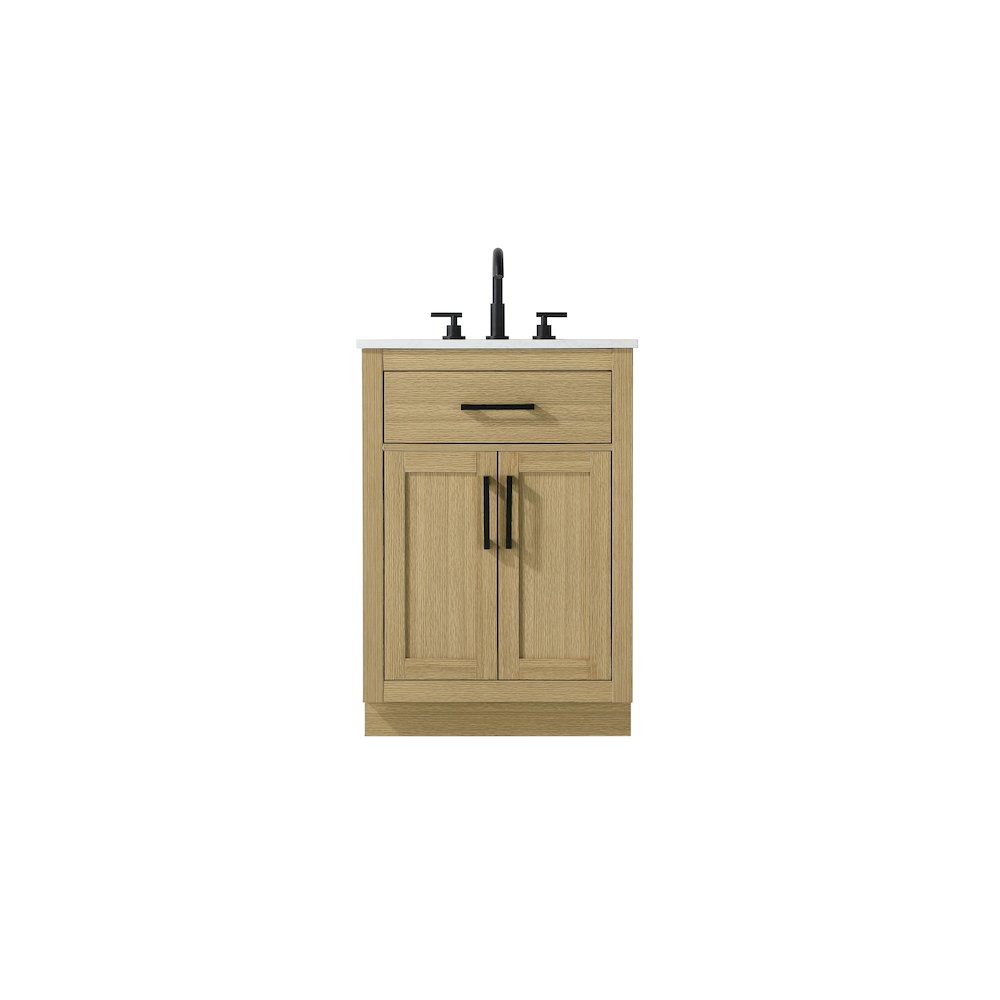 Alden 24 Inch Single Bathroom Vanity In Honey Brown. Picture 1