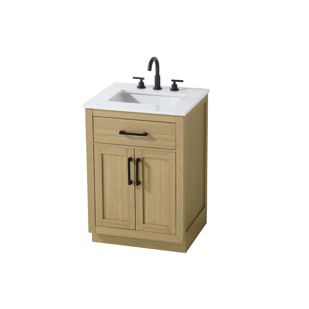 Alden 24 Inch Single Bathroom Vanity In Honey Brown. Picture 6