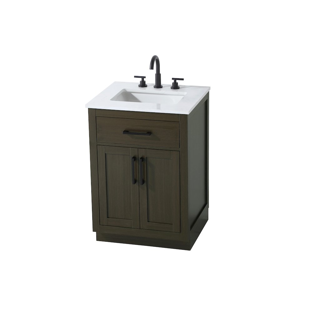 Alden 24 Inch Single Bathroom Vanity In Mocha Brown. Picture 6