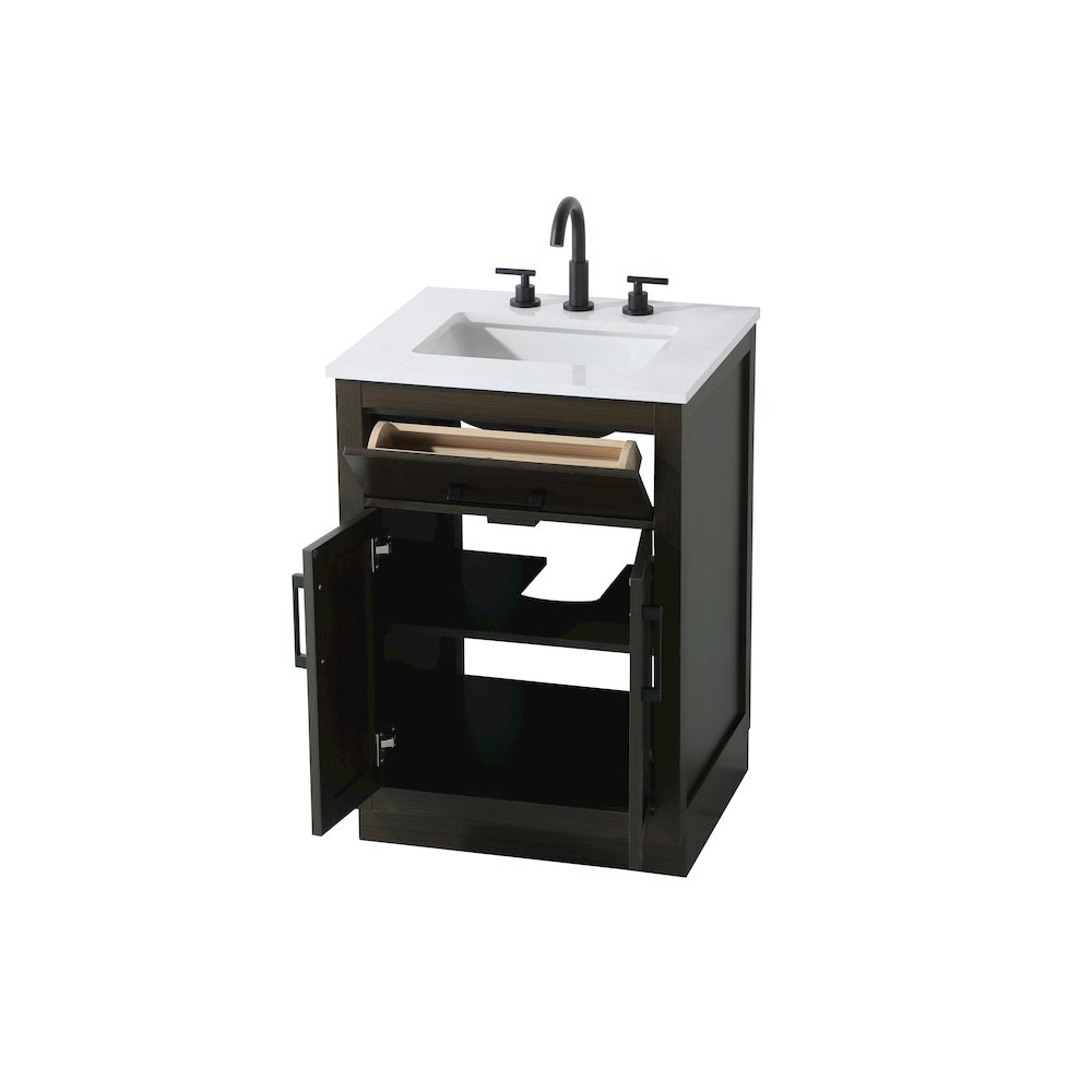 Alden 24 Inch Single Bathroom Vanity In Mocha Brown. Picture 7