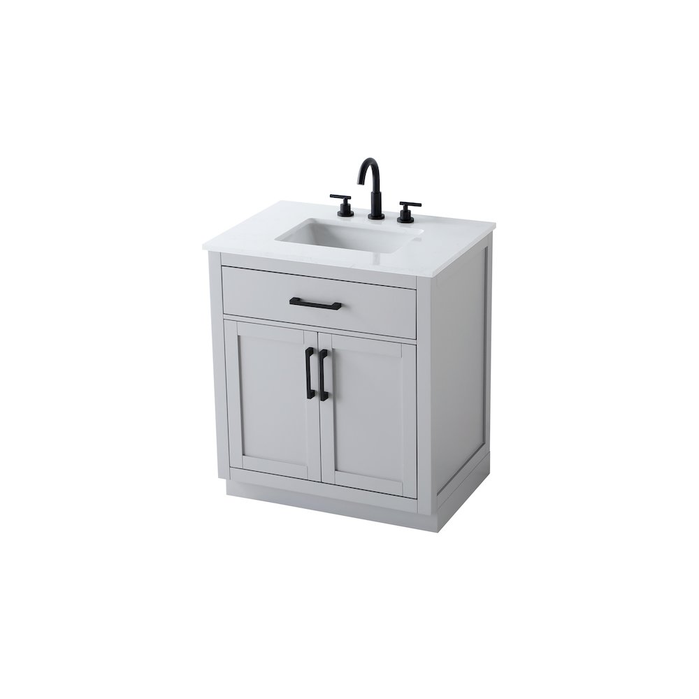 Alden 30 Inch Single Bathroom Vanity In Grey. Picture 6