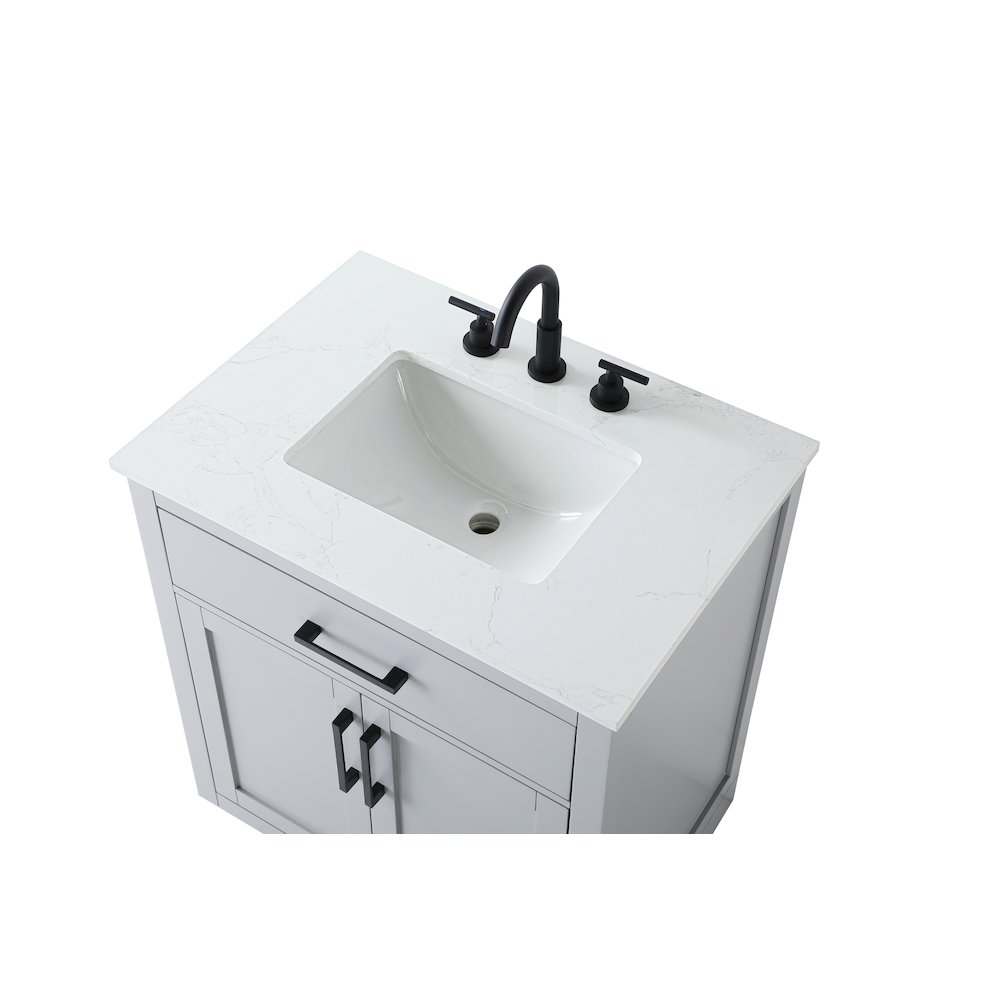 Alden 30 Inch Single Bathroom Vanity In Grey. Picture 8