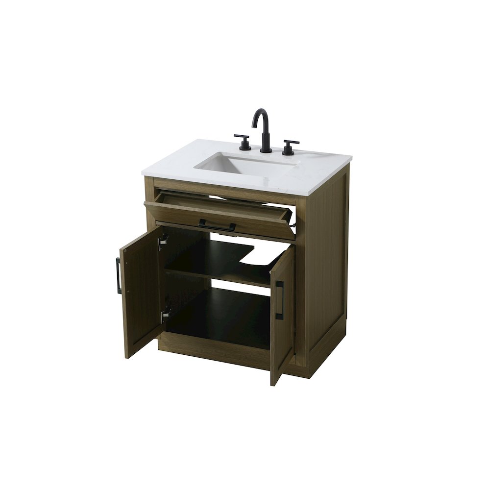 Alden 30 Inch Single Bathroom Vanity In Chestnut Brown. Picture 7