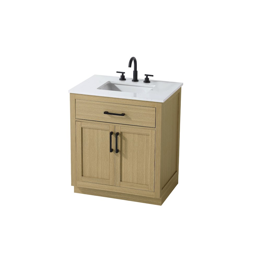 Alden 30 Inch Single Bathroom Vanity In Honey Brown. Picture 6