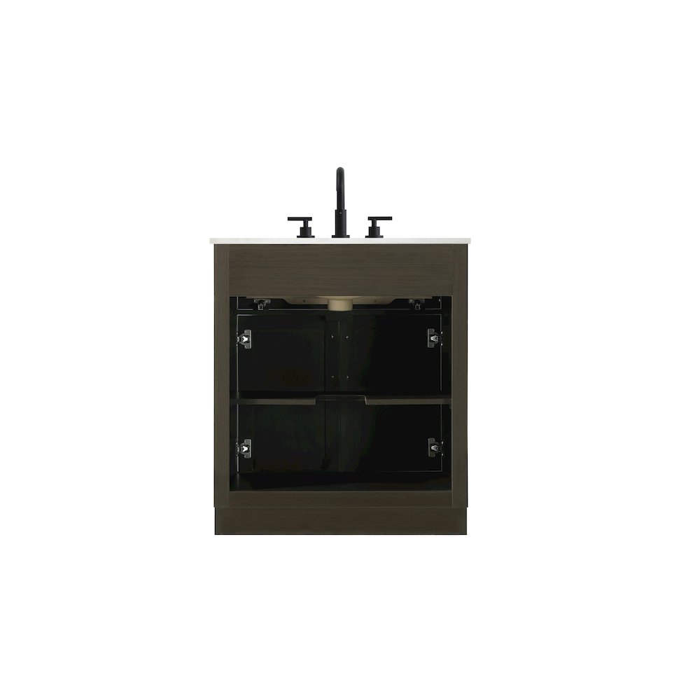 Alden 30 Inch Single Bathroom Vanity In Mocha Brown. Picture 12