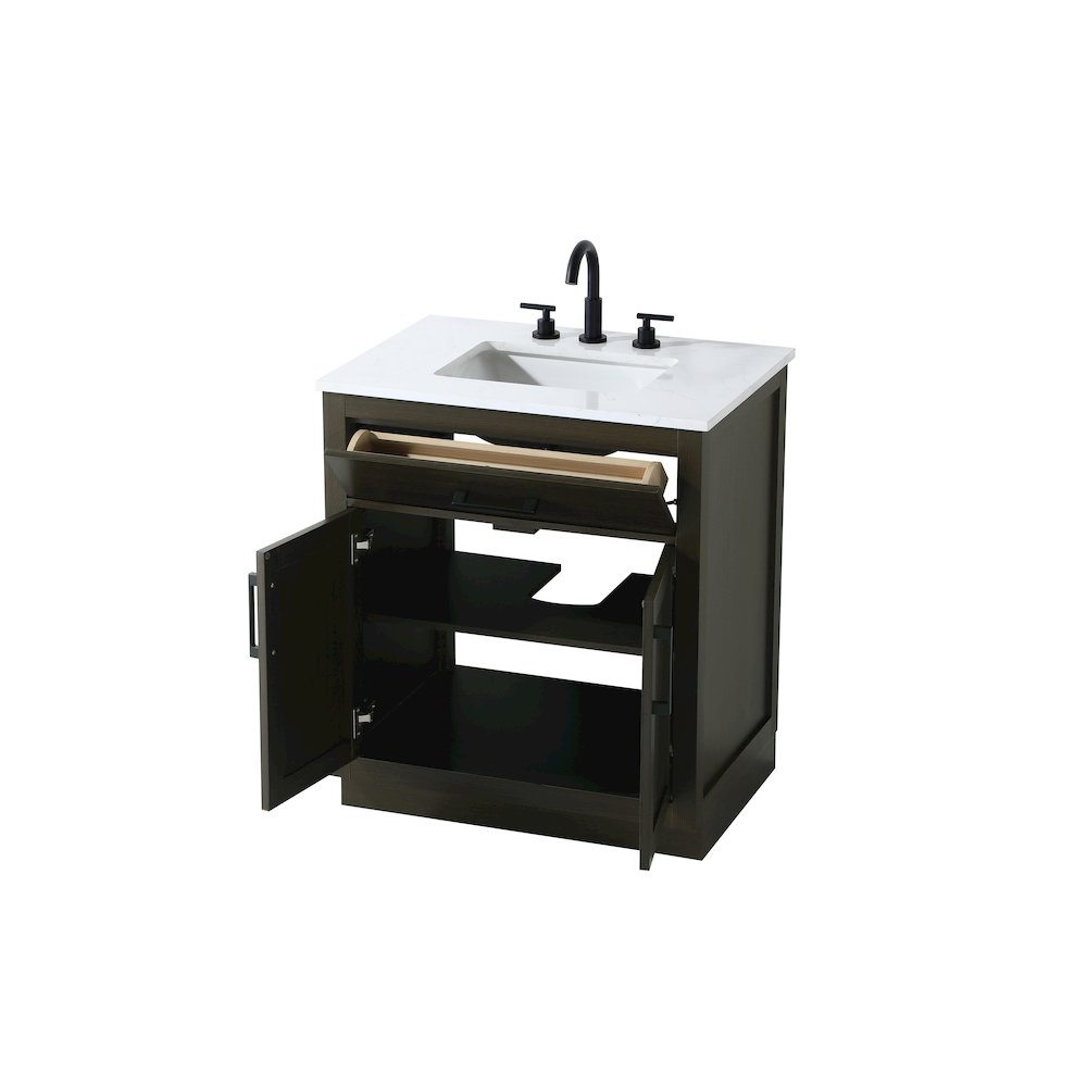 Alden 30 Inch Single Bathroom Vanity In Mocha Brown. Picture 7