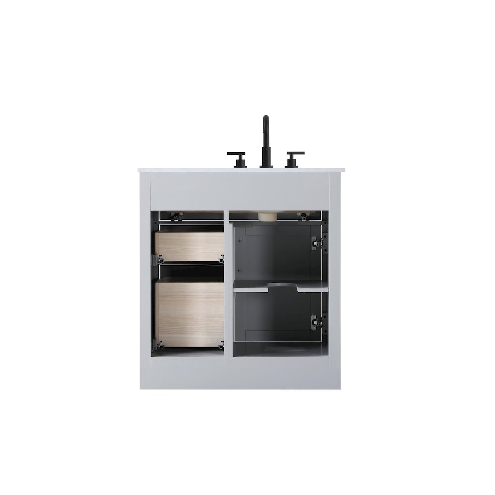 Alden 32 Inch Single Bathroom Vanity In Grey. Picture 12