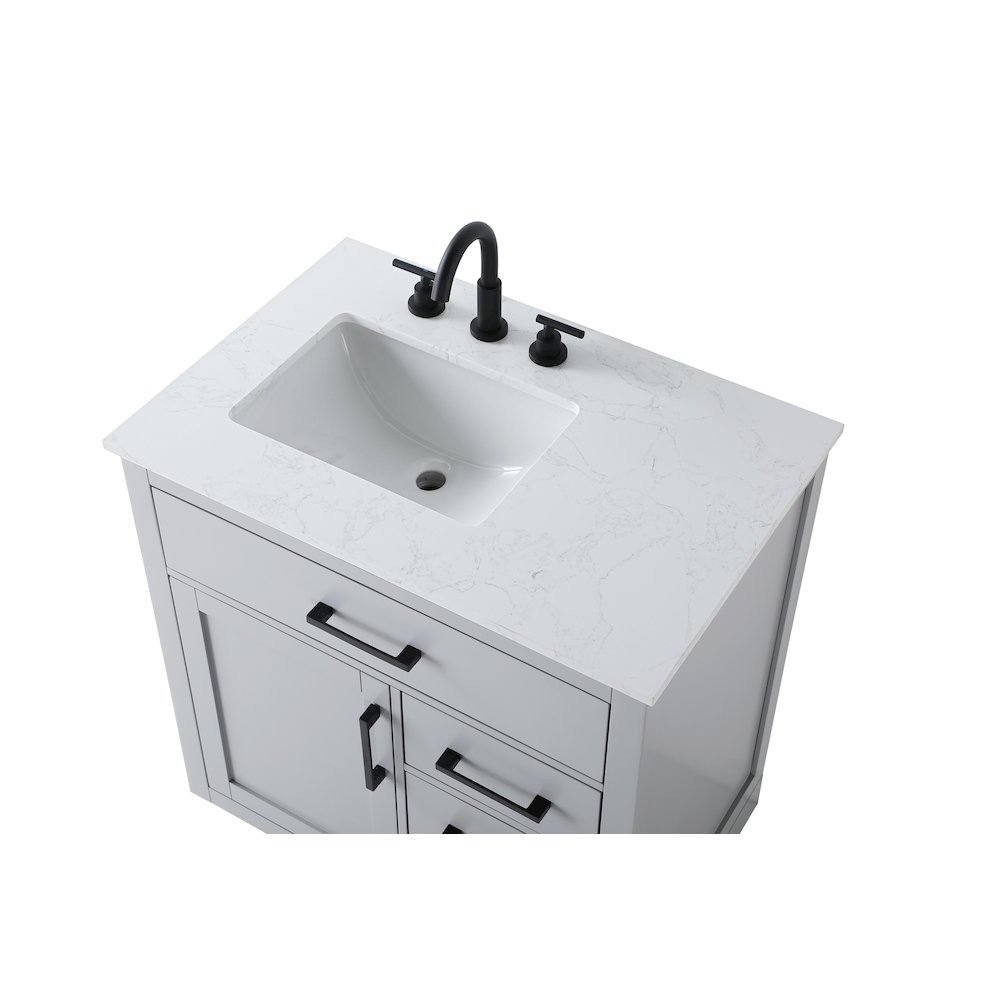 Alden 32 Inch Single Bathroom Vanity In Grey. Picture 8