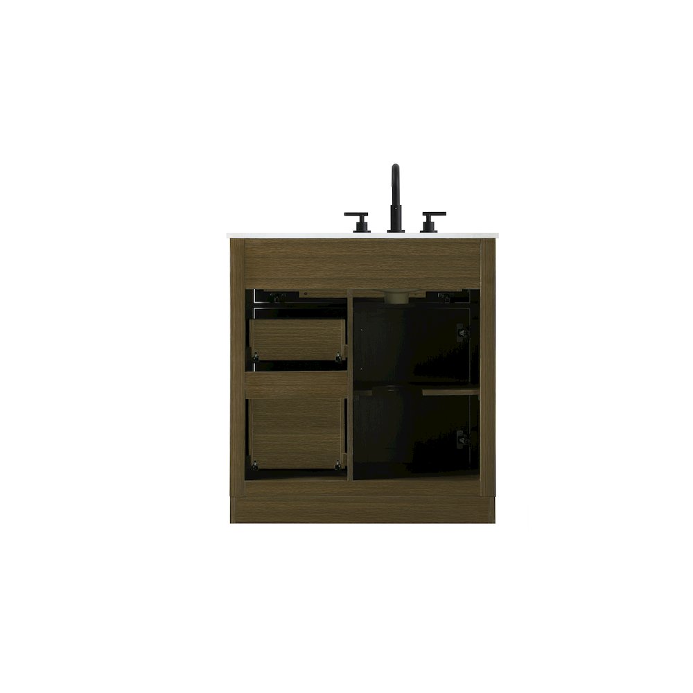 Alden 32 Inch Single Bathroom Vanity In Chestnut Brown. Picture 12