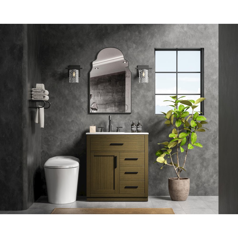 Alden 32 Inch Single Bathroom Vanity In Chestnut Brown. Picture 4