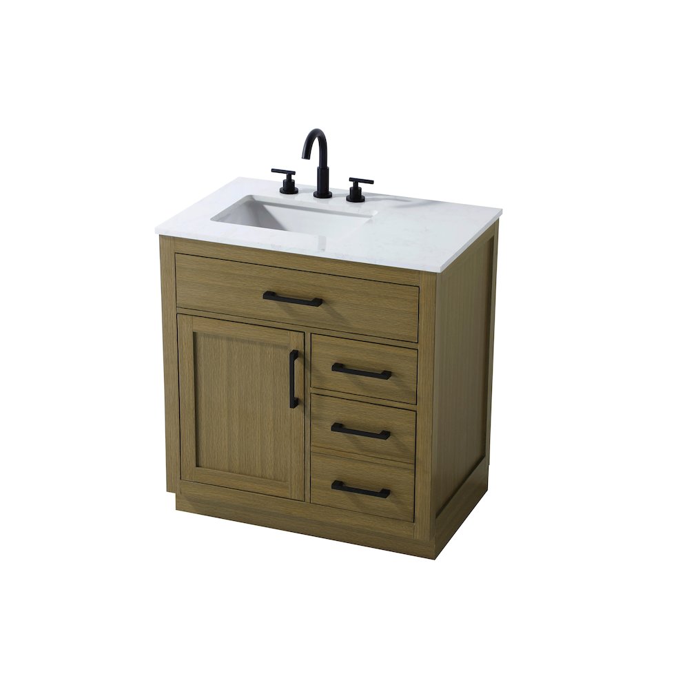 Alden 32 Inch Single Bathroom Vanity In Chestnut Brown. Picture 6
