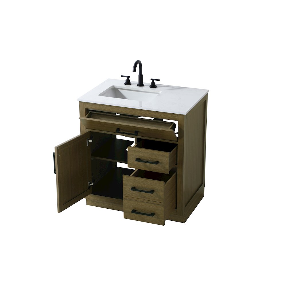 Alden 32 Inch Single Bathroom Vanity In Chestnut Brown. Picture 7