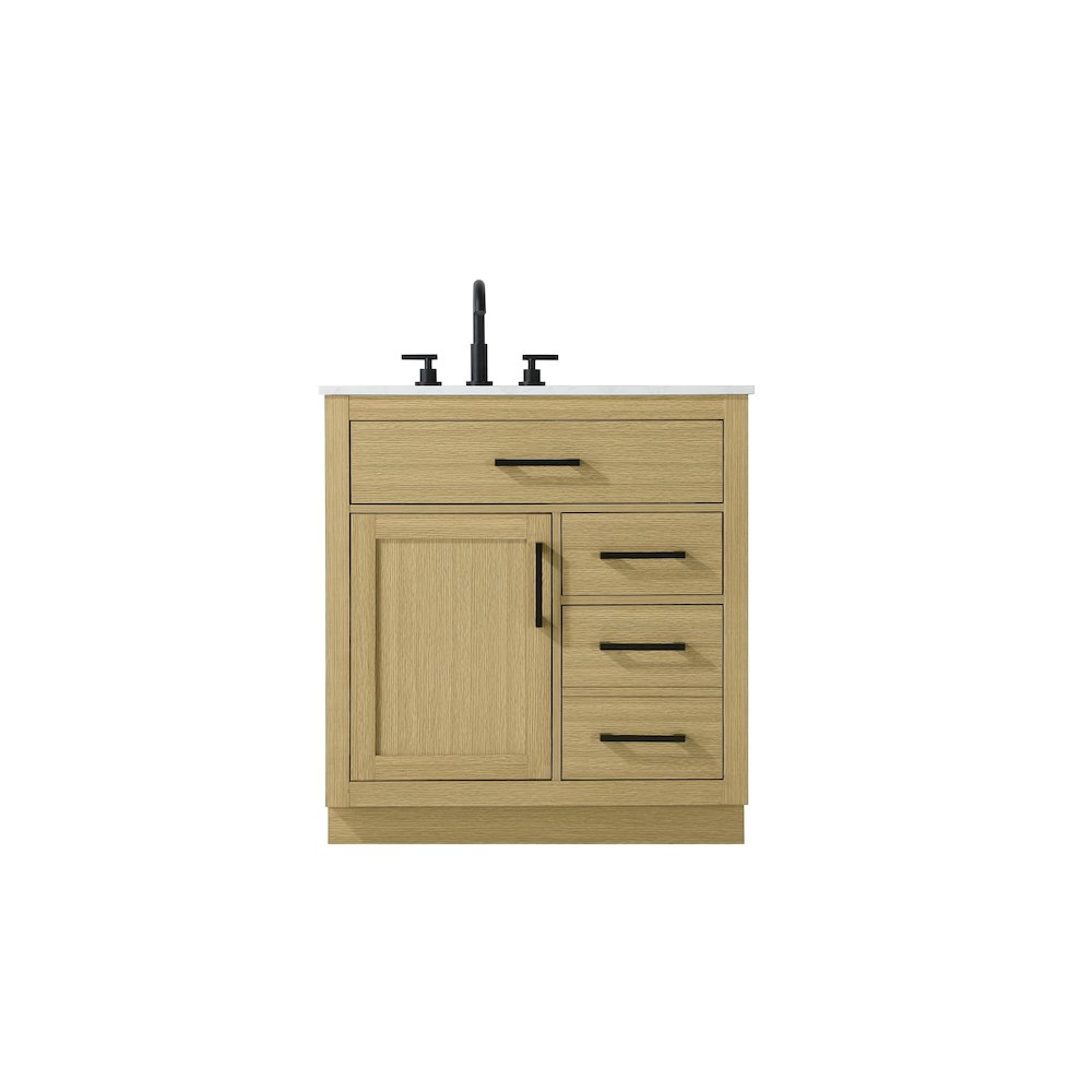 Alden 32 Inch Single Bathroom Vanity In Honey Brown. Picture 1