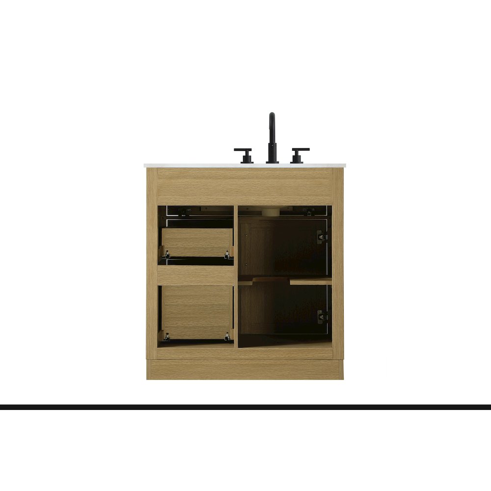 Alden 32 Inch Single Bathroom Vanity In Honey Brown. Picture 12