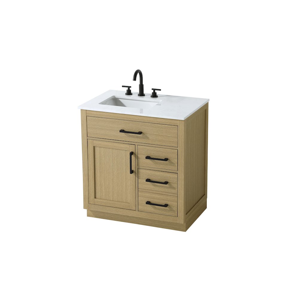 Alden 32 Inch Single Bathroom Vanity In Honey Brown. Picture 6