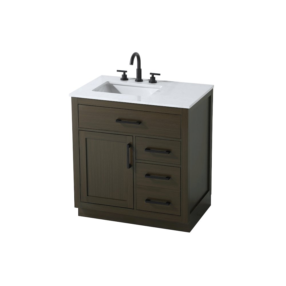 Alden 32 Inch Single Bathroom Vanity In Mocha Brown. Picture 6