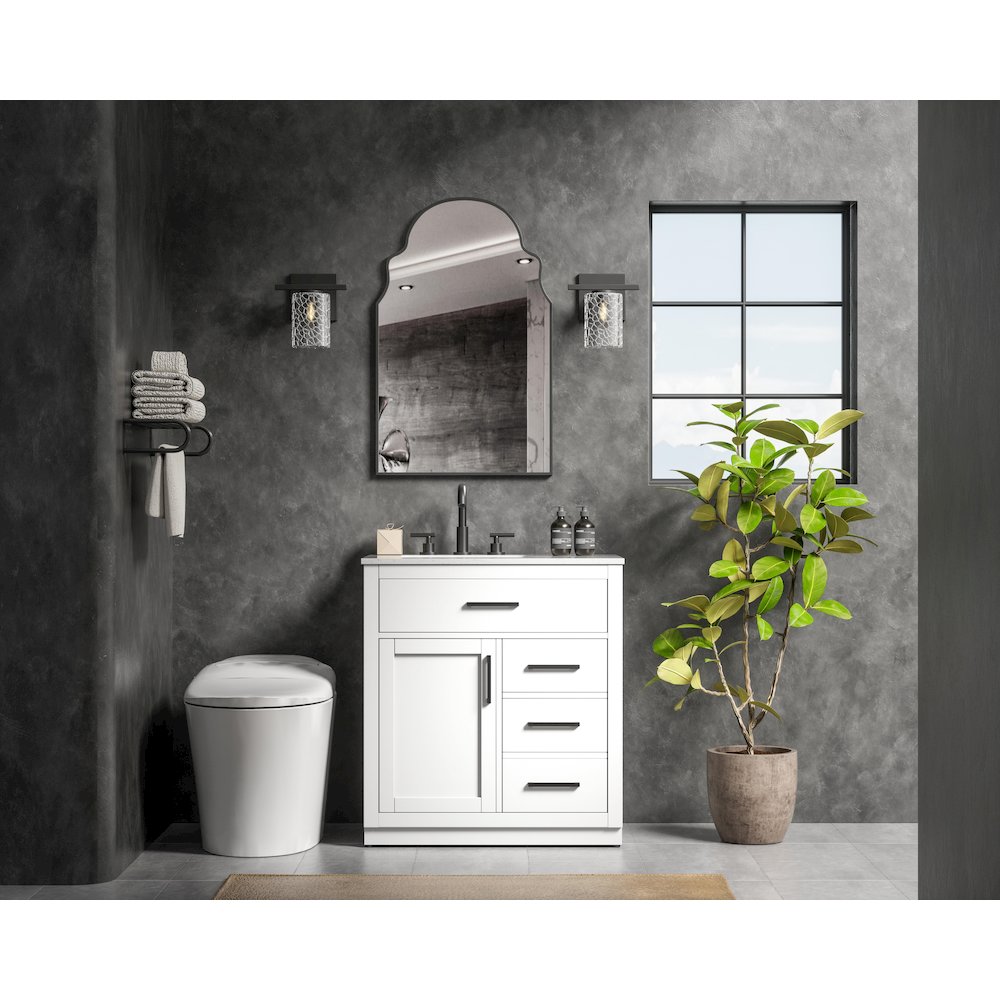 Alden 32 Inch Single Bathroom Vanity In White. Picture 4