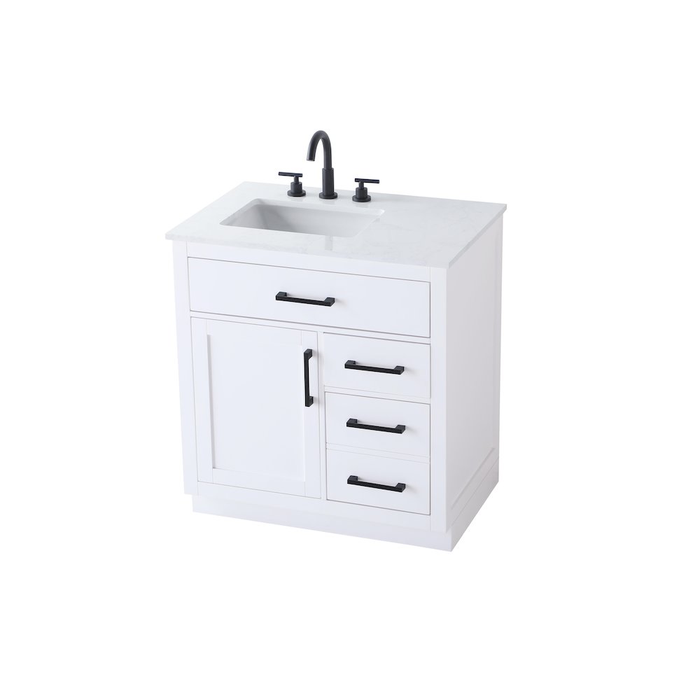 Alden 32 Inch Single Bathroom Vanity In White. Picture 6
